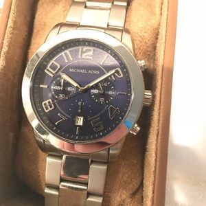Michael Kors Watch Silver with Blue Dial
